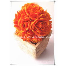 New fasion PE handmaking artificial wedding rose flower ball made in china
